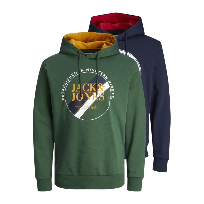JACK & JONES Mikina JJLoof námořnická modř / kari / zelená /