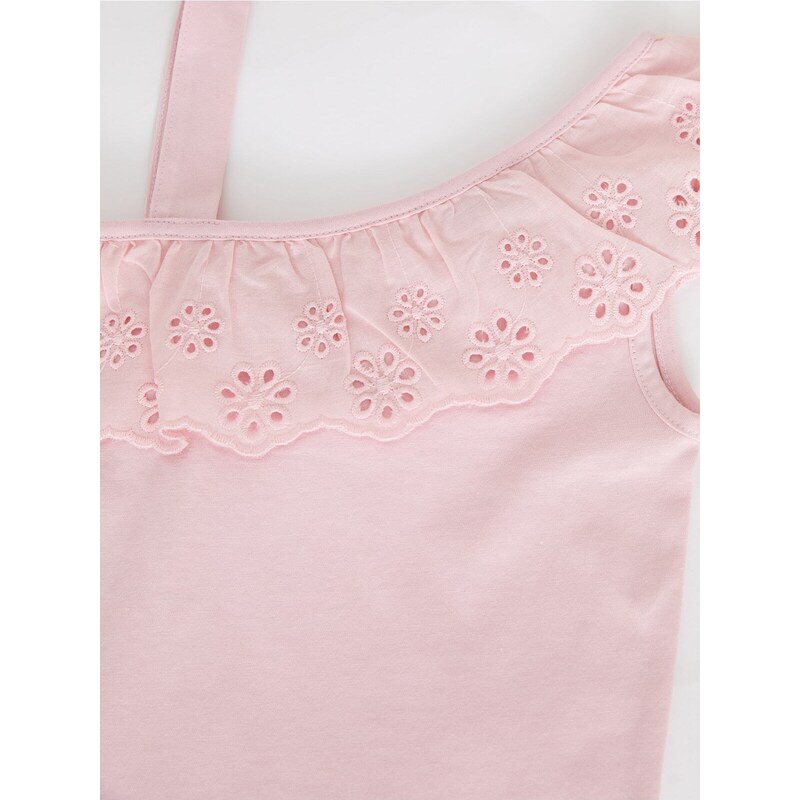 LC Waikiki Girl's Undershirt with Scalloped Detailed Cotton.