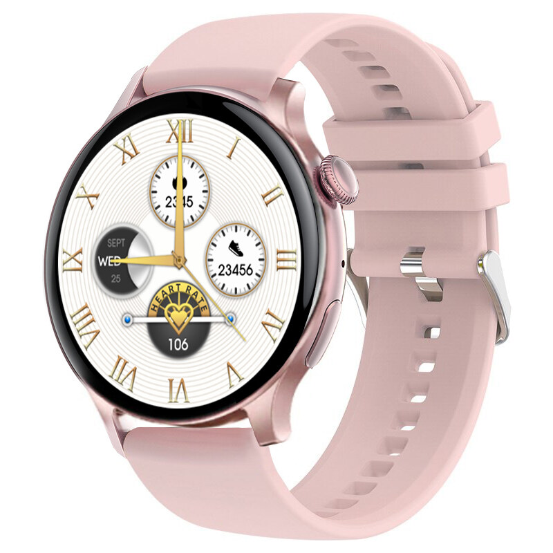 Chytré hodinky Madvell Talon s bluetooth voláním růžová s silikonovým řemínkem