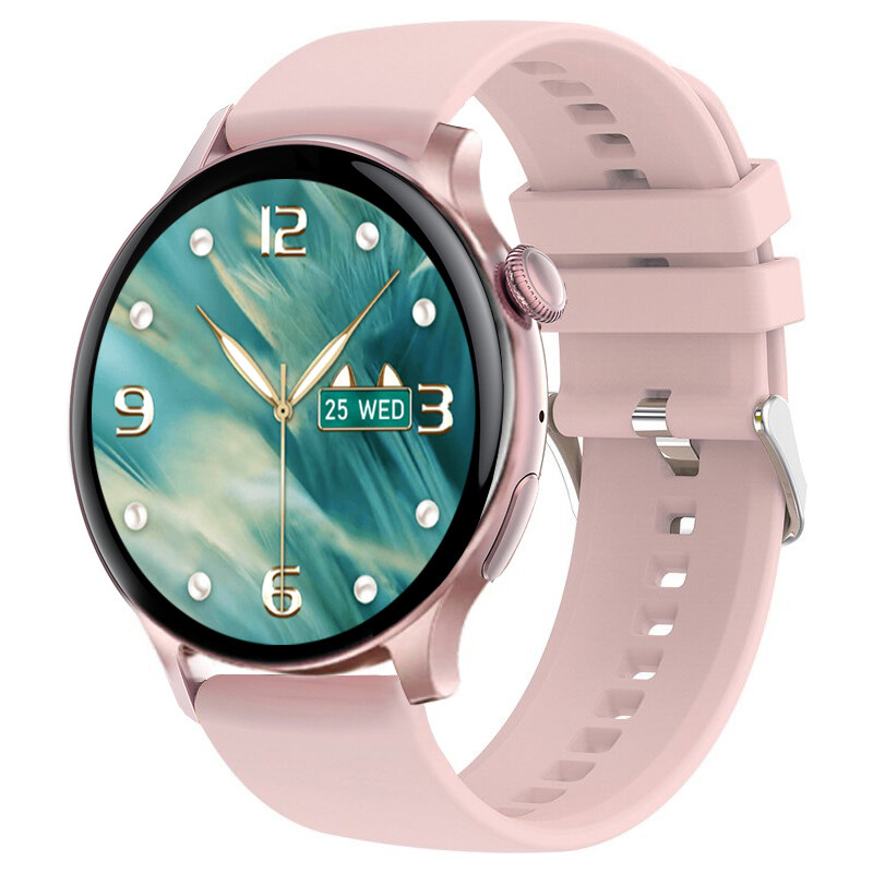 Chytré hodinky Madvell Talon s bluetooth voláním růžová s silikonovým řemínkem