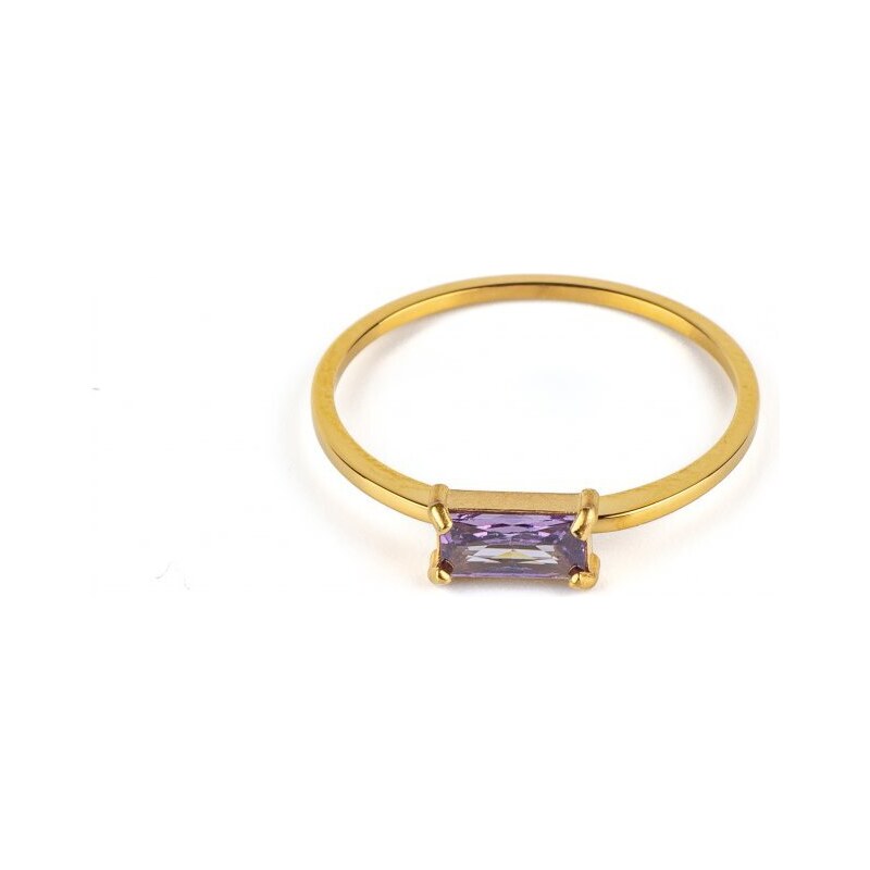 Bellonelli Tenký prsten se fialovým zirkonem GRKF10226 52mm