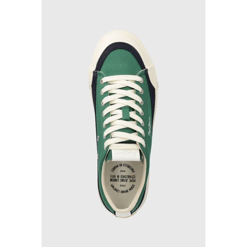 Tenisky Pepe Jeans PMS31043 pánské, zelená barva, BEN BAND M