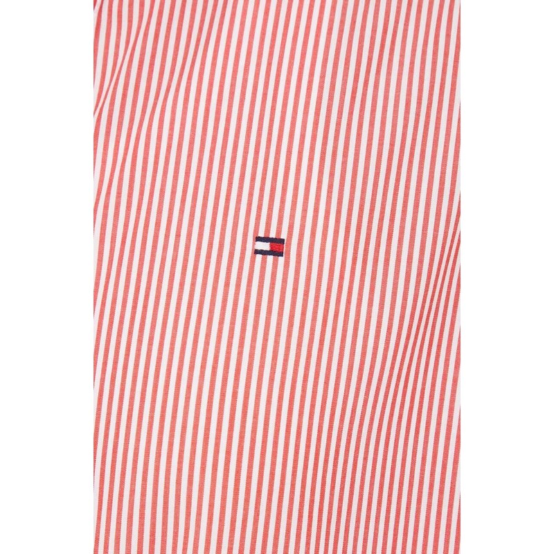 Bavlněná košile Tommy Hilfiger červená barva, regular, s klasickým límcem