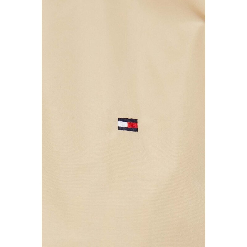 Bunda Tommy Hilfiger dámská, béžová barva, přechodná