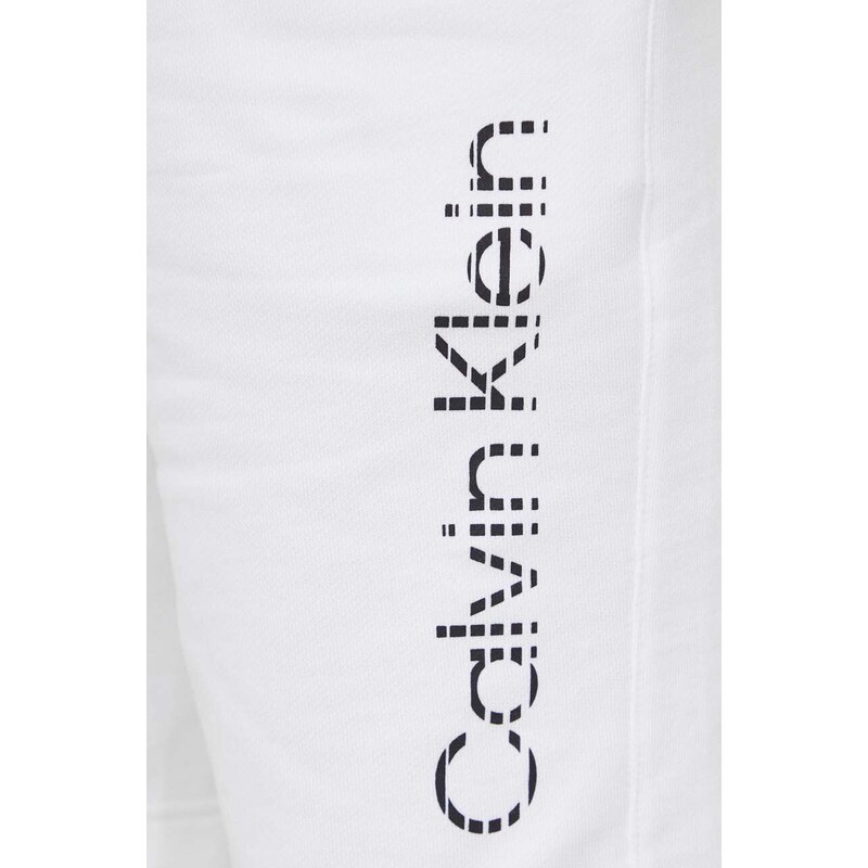 Bavlněné šortky Calvin Klein bílá barva
