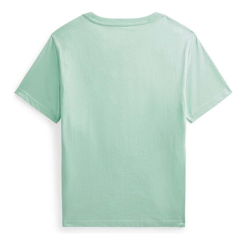 Dětské bavlněné tričko Polo Ralph Lauren zelená barva