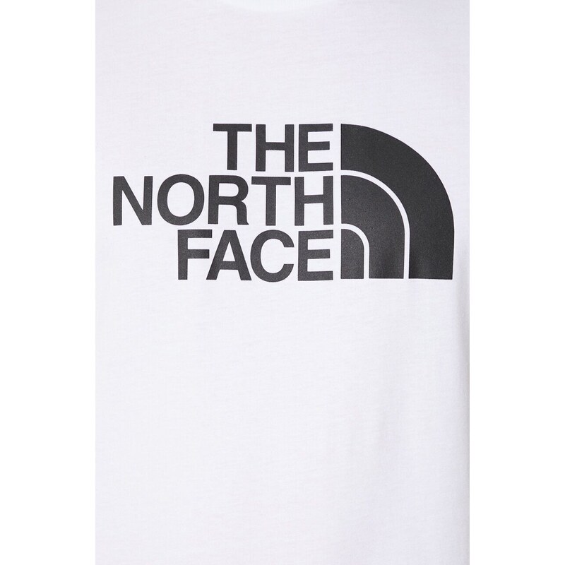 Bavlněné tričko The North Face M S/S Easy Tee bílá barva, s potiskem, NF0A87N5FN41