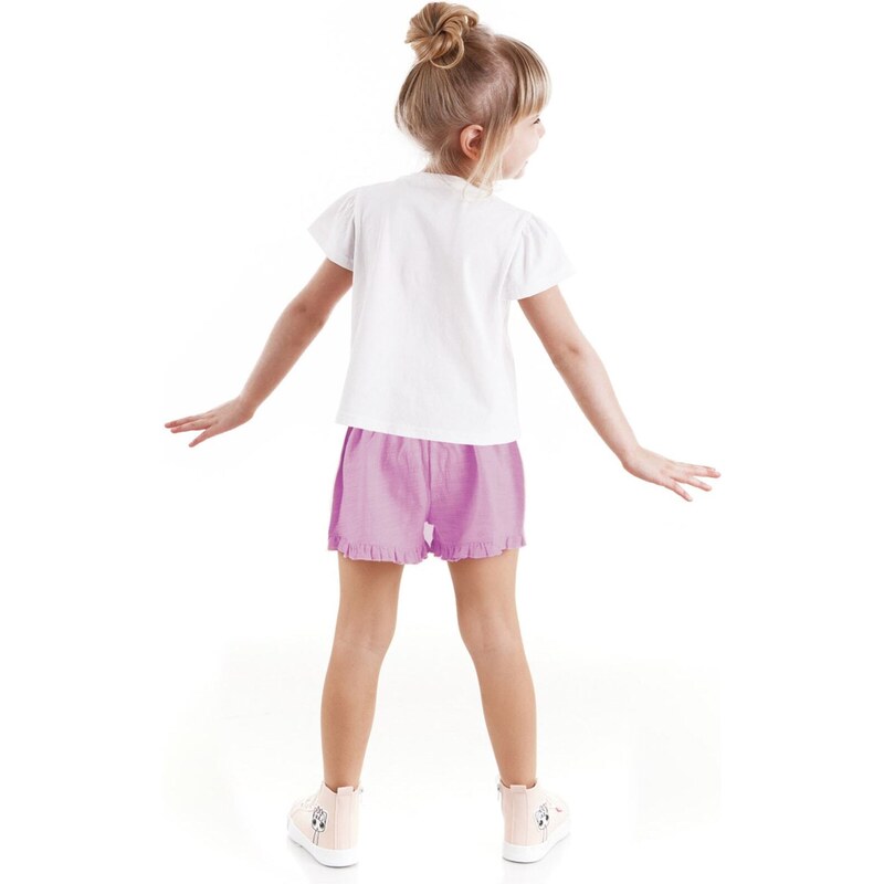 Denokids Ribbed Rabbit Girls Kids T-shirt Shorts Set