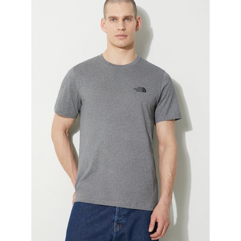 Tričko The North Face M S/S Simple Dome Tee šedá barva, NF0A87NGDYY1