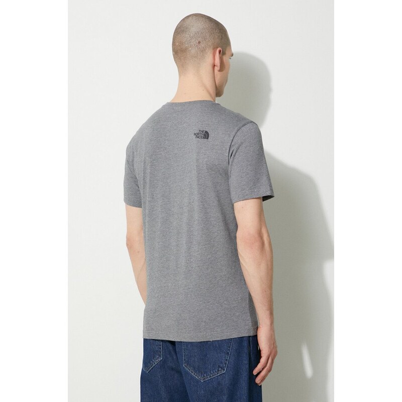 Tričko The North Face M S/S Simple Dome Tee šedá barva, NF0A87NGDYY1