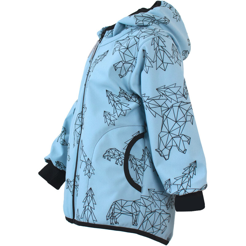 Crawler Softshellová bunda zateplená s fleecem dětská Origami kontury