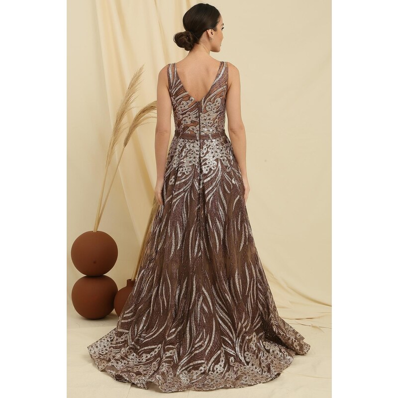 By Saygı Silvery Ghost Tulle Princess Evening Dress