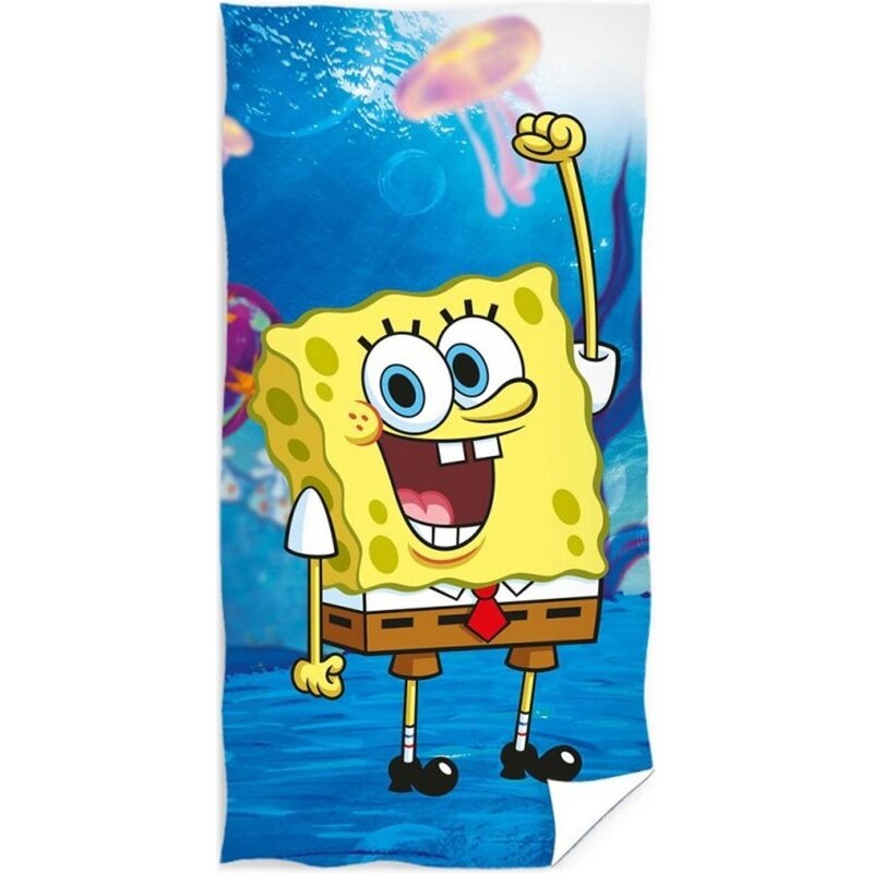 Carbotex Dětská plážová osuška veselý SpongeBob - 100% bavlna - 70 x 140 cm