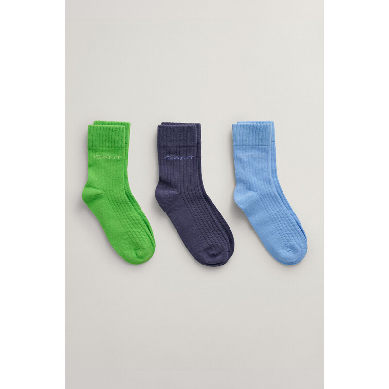 PONOŽKY 3-PACK GANT TONAL LOGO RIB SOCKS 3-PACK zelená 19/21