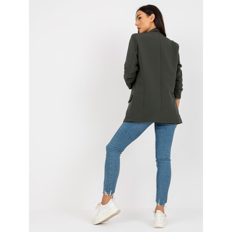 Fashionhunters Tmavá khaki elegantní sako od Adély