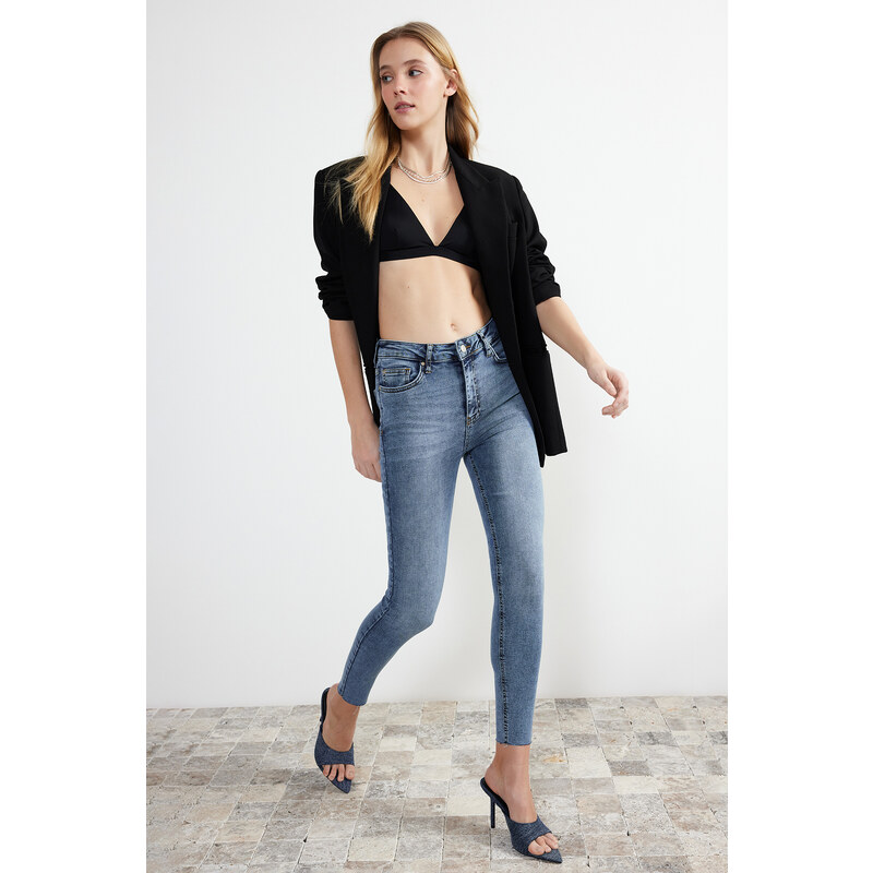 Trendyol Blue High Waist Skinny Jeans