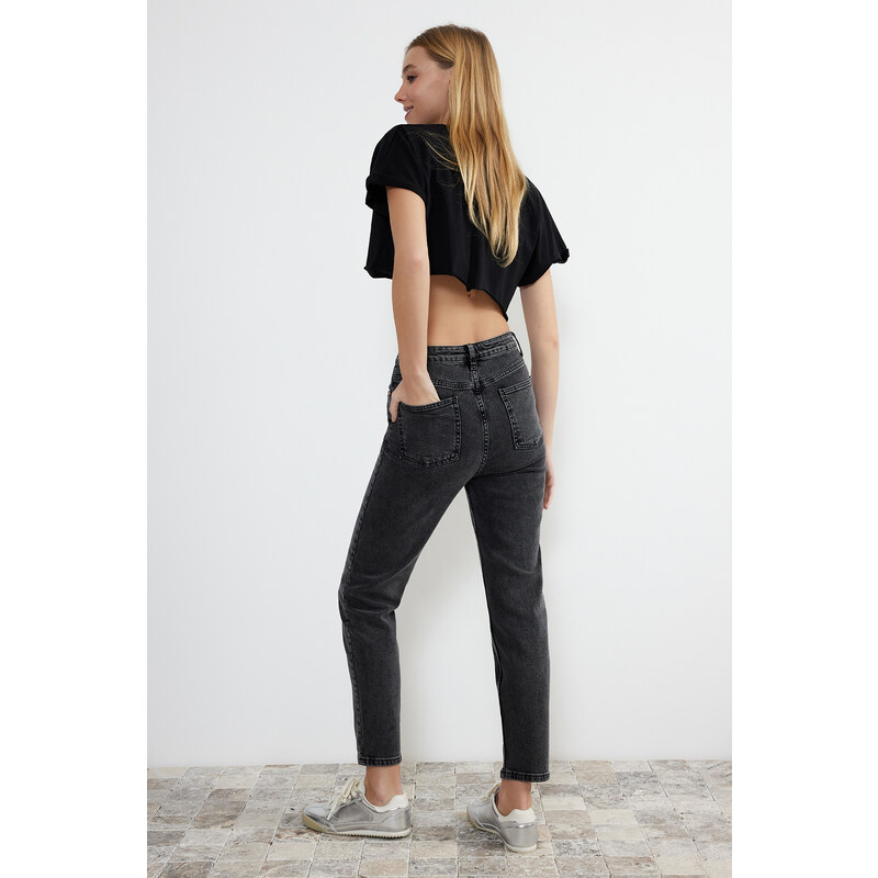 Trendyol Black High Waist Slim Mom Jeans