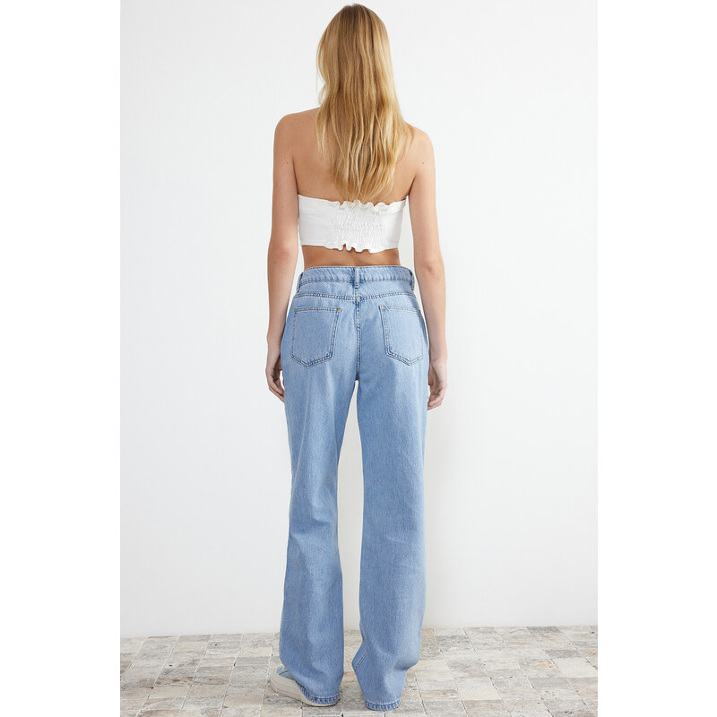 Trendyol Blue Low Waist Wide Leg Jeans