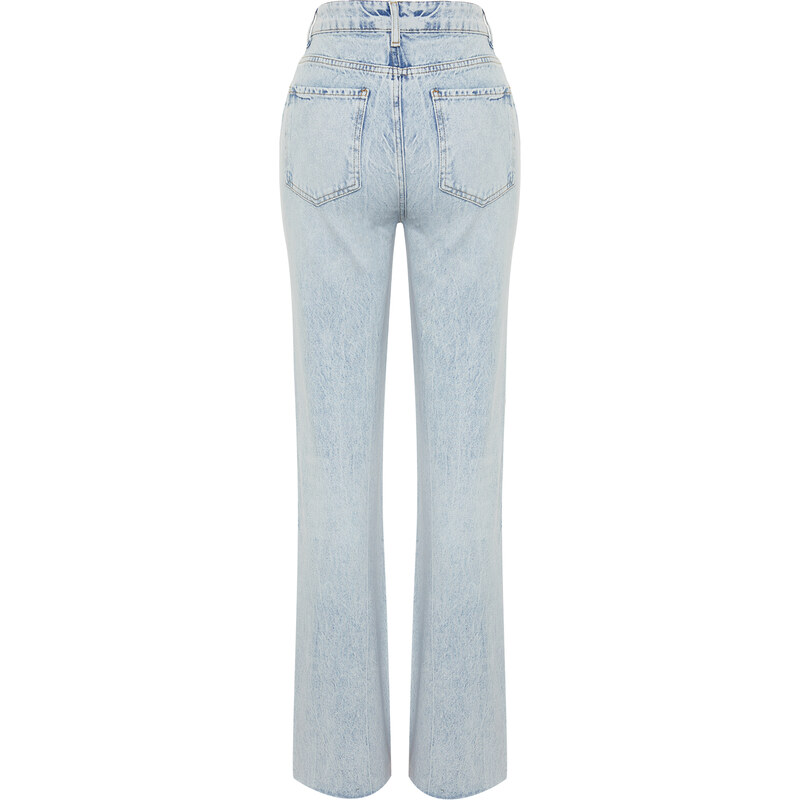 Trendyol Light Blue High Waist Wide Leg Jeans