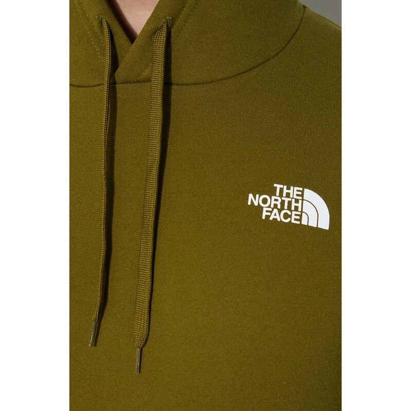 Bavlněná mikina The North Face M Simple Dome Hoodie pánská, zelená barva, s kapucí, s potiskem, NF0A7X1JPIB1
