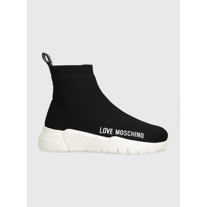 Sneakers boty Love Moschino černá barva, JA15263G1IIZ500A