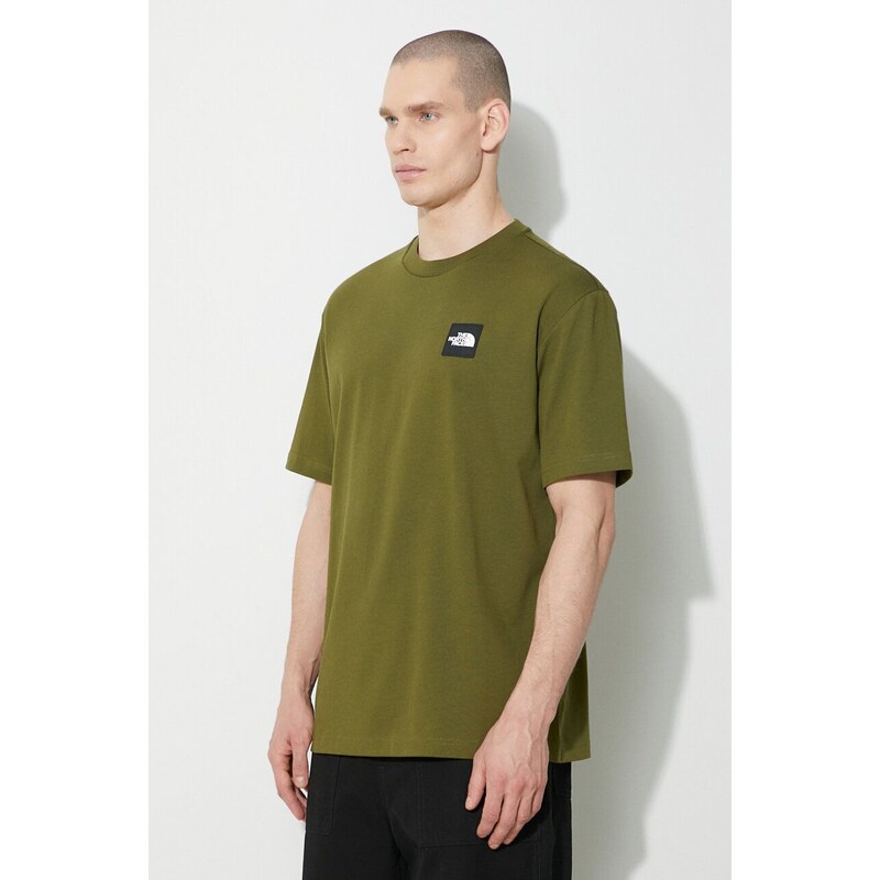 Bavlněné tričko The North Face M Nse Patch S/S Tee zelená barva, s aplikací, NF0A87DAPIB1