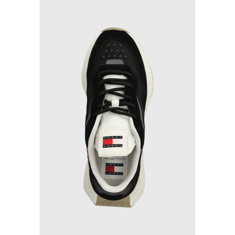Sneakers boty Tommy Jeans TJW RETRO RUNNER černá barva, EN0EN02491