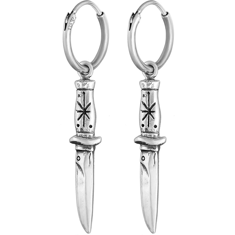 Haze&Glory Náušnice Knife stříbrná