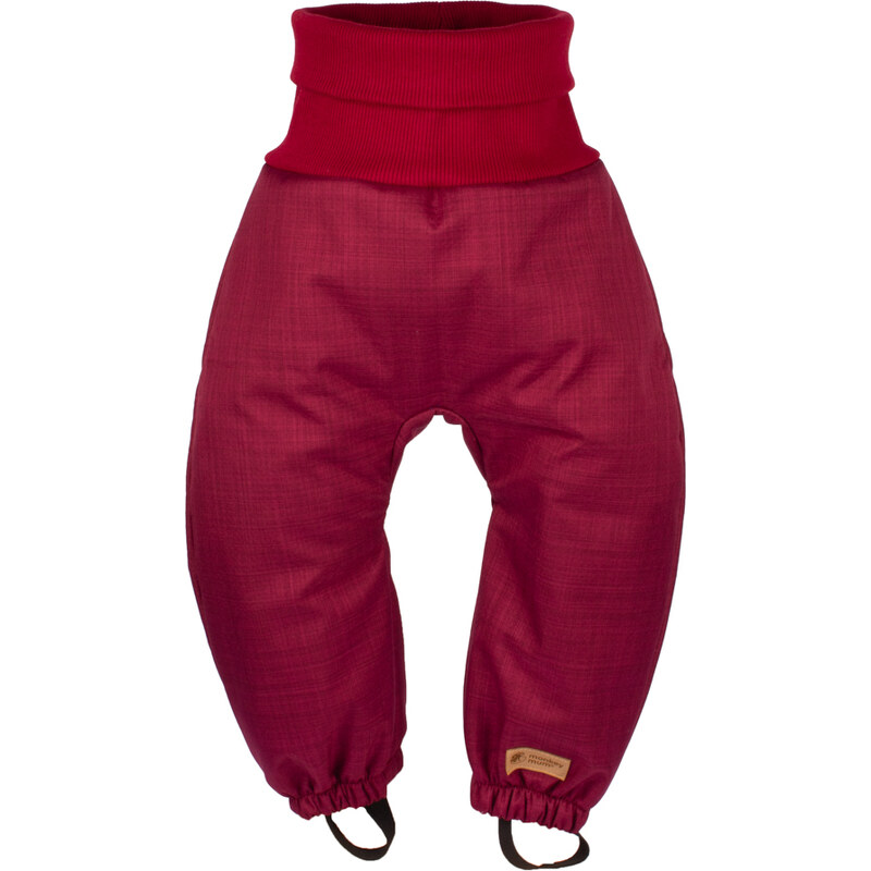 Dětské rostoucí zimní softshellové kalhoty s beránkem Monkey Mum - Vínová karkulka