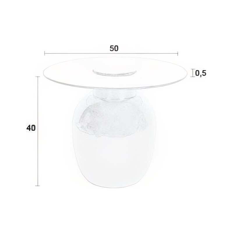 White Label Hnědý skleněný odkládací stolek WLL MOHRA 50 cm