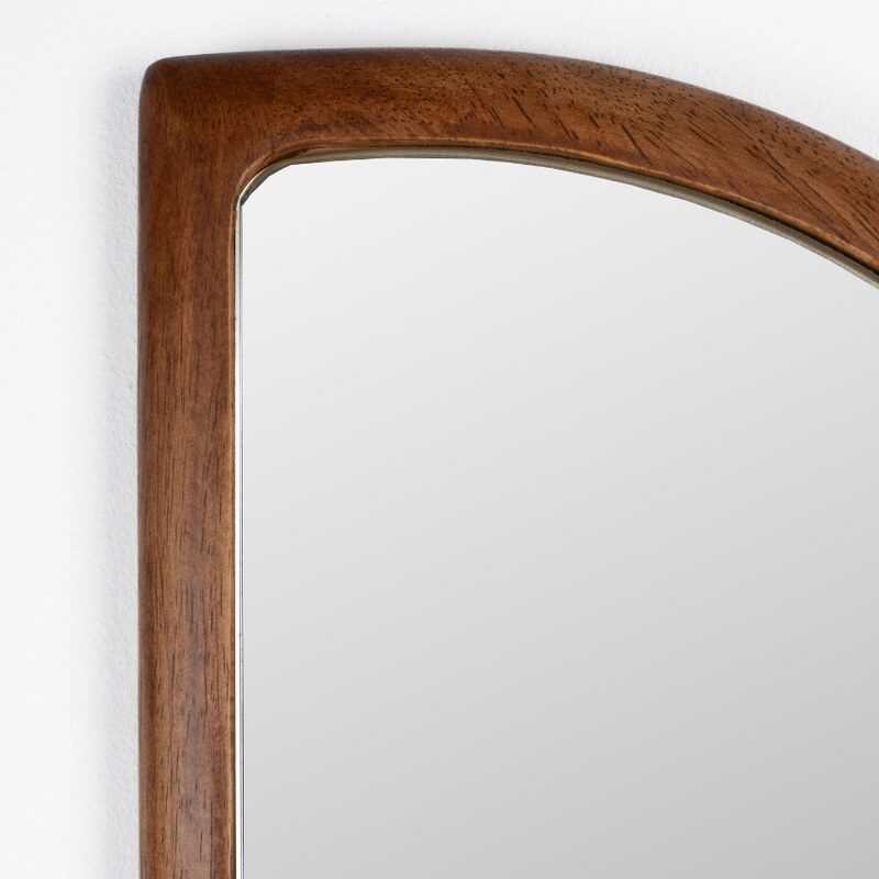 White Label Hnědé dřevěné závěsné zrcadlo WLL NYKO 120 x 28 cm