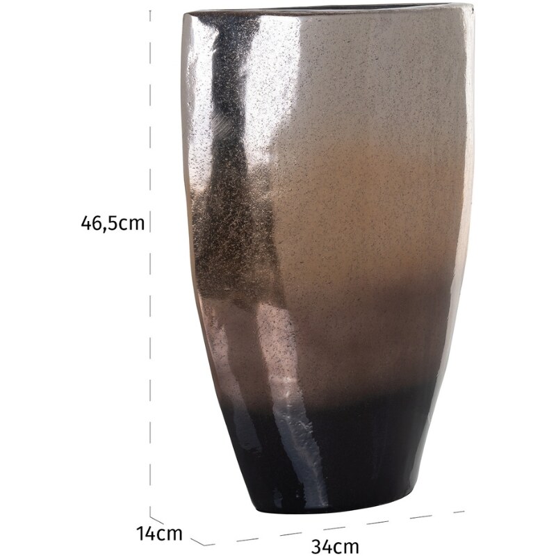 Hnědá kovová váza Richmond Iris 46,5 cm