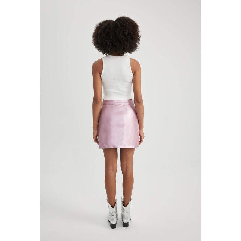 DEFACTO A Cut Gabardine Mini Skirt