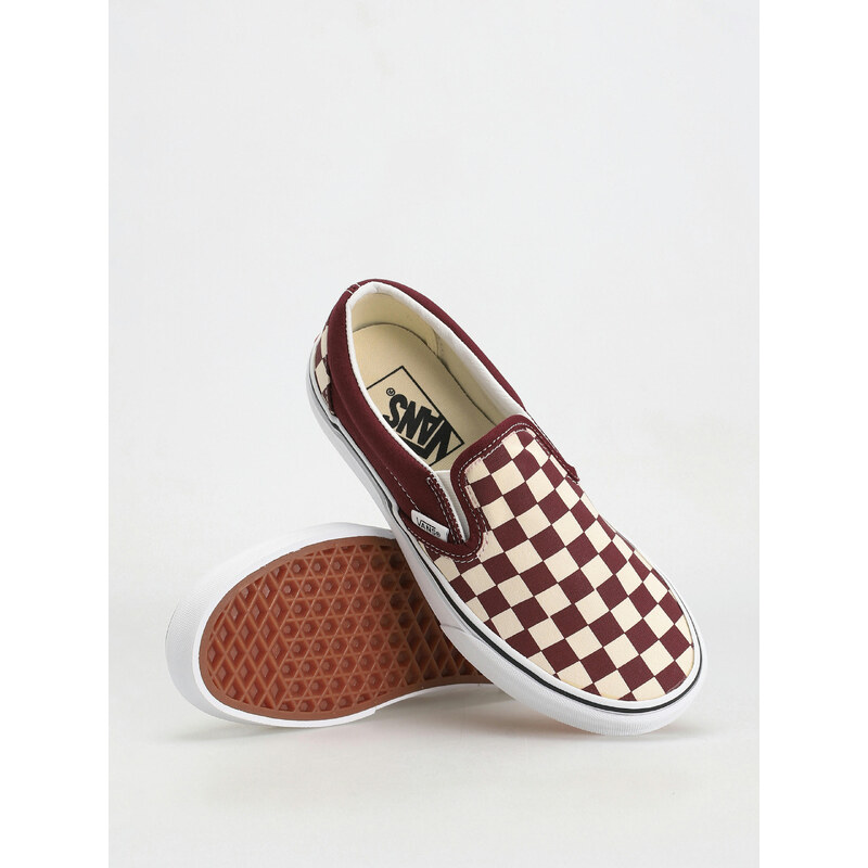 Vans Classic Slip On (checkerboard/port royale/true white)vínově červená