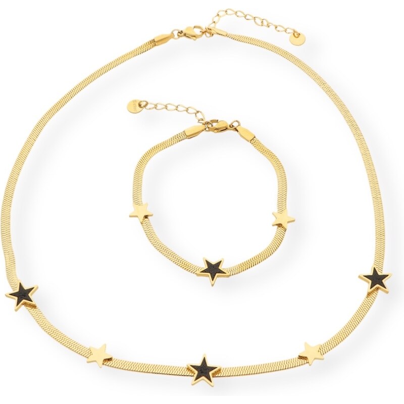 Ewena Dámský náhrdelník s náramkem z chirurgické oceli KM6426 107588055