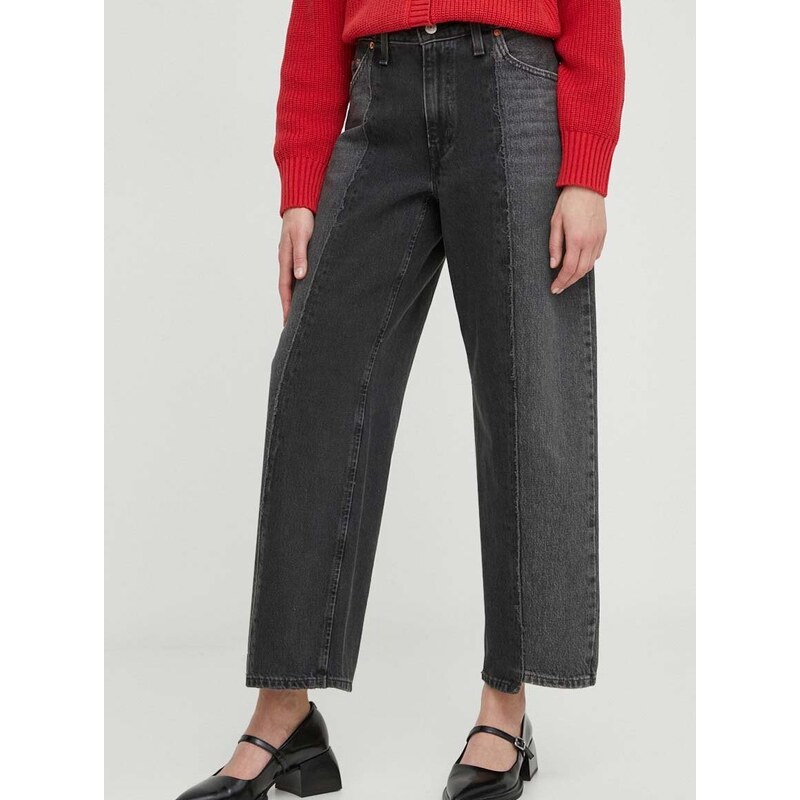 Džíny Levi's BAGGY CROP dámské, medium waist