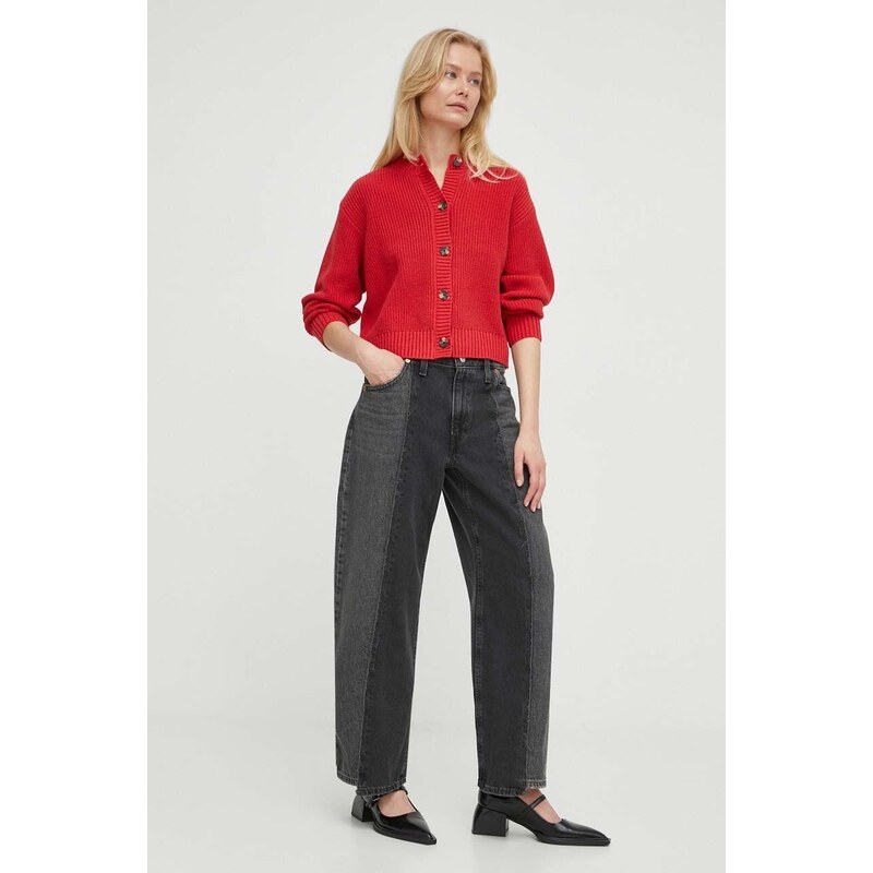 Džíny Levi's BAGGY CROP dámské, medium waist