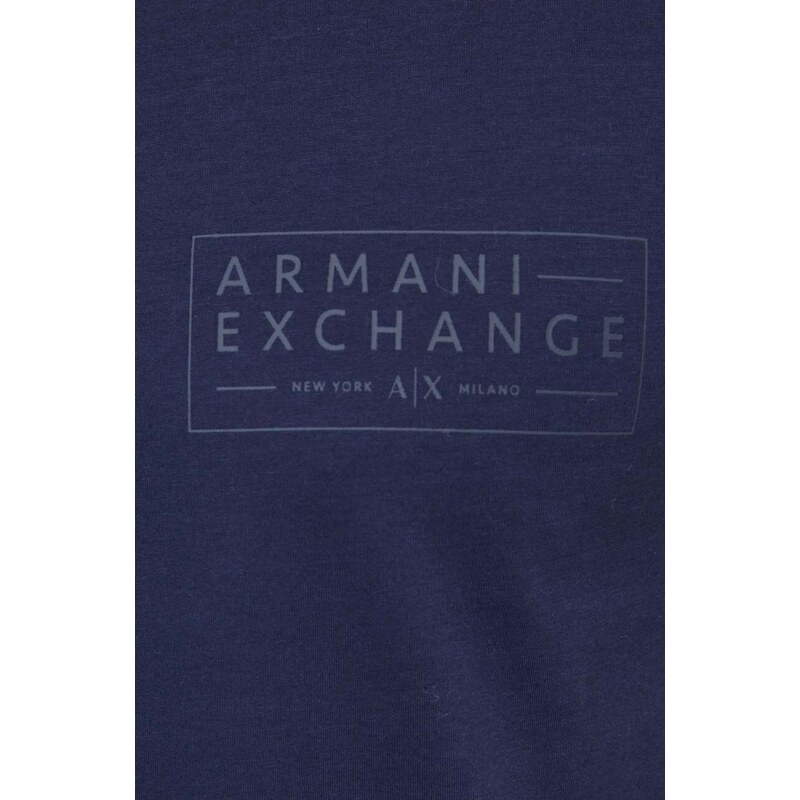 Bavlněné tričko Armani Exchange tmavomodrá barva, s potiskem, 3DZTJH ZJ9AZ