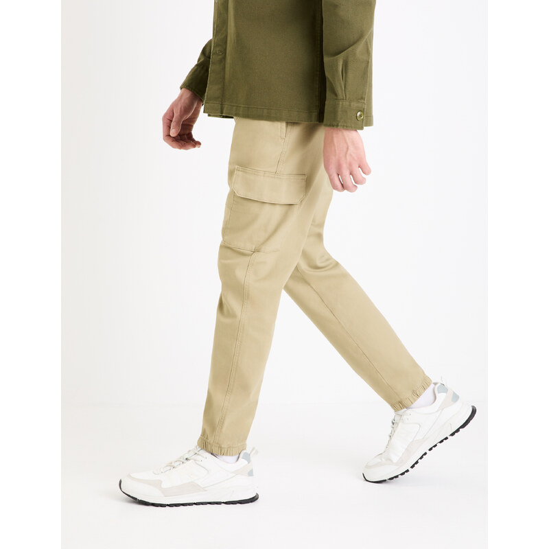 Celio Kalhoty slim cargo Dolyte Khaki 30