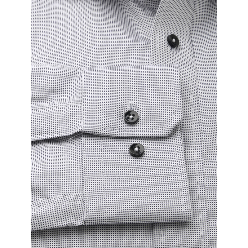 Willsoor Pánská klasická košile světle šedá s drobnou kostičkou 16255