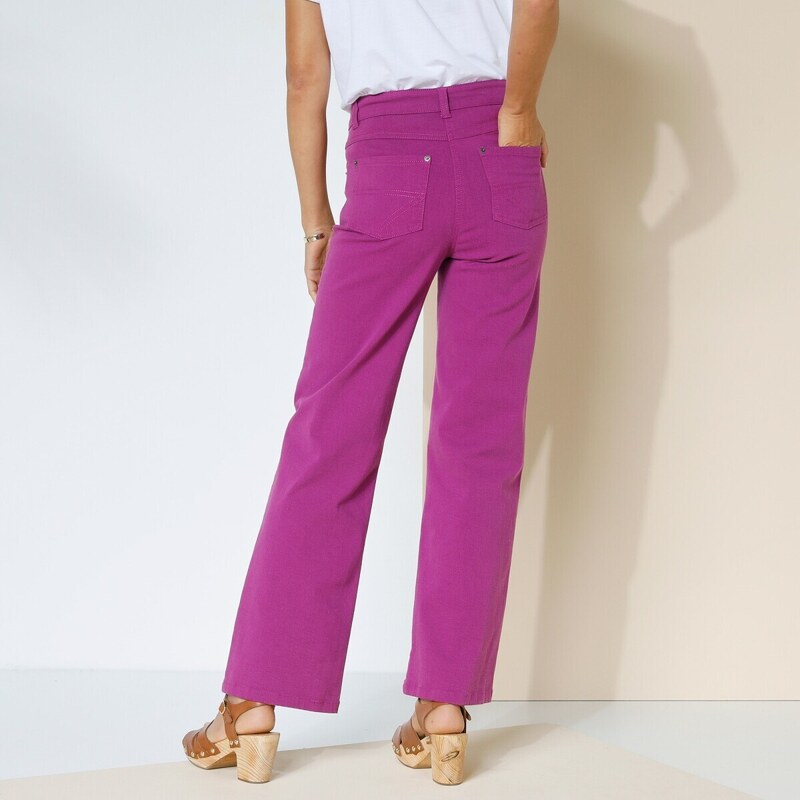 Blancheporte Široké strečové kalhoty, malá postava purpurová 36