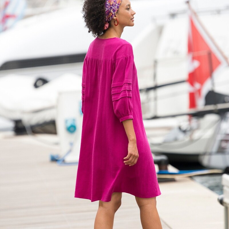 Blancheporte Jednobarevné rovné šaty purpurová 36