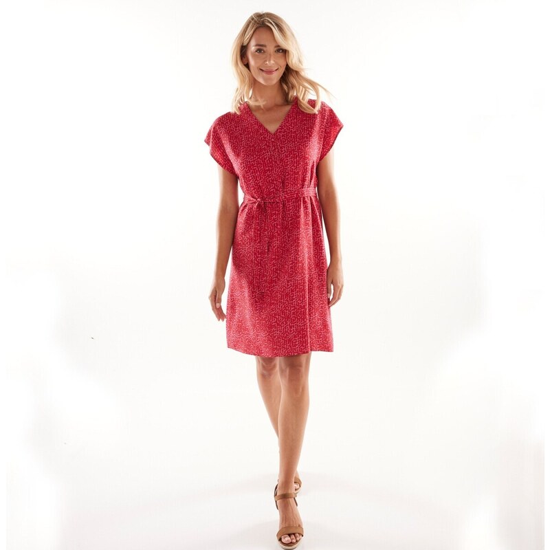 Blancheporte Rovné vzdušné šaty s potiskem červená/růžová 36