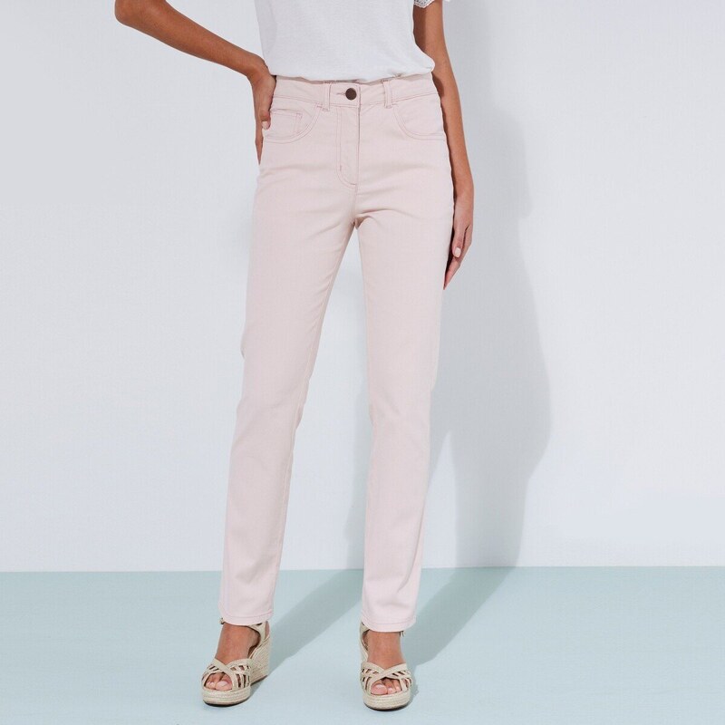 Blancheporte Zeštíhlující kalhoty, efekt plochého bříška růžová pudrová 36