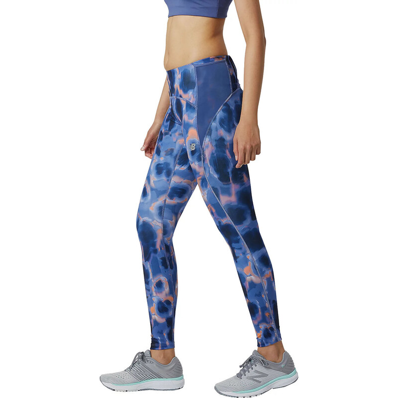 MODRÉ VZOROVANÉ DÁMSKÉ LEGÍNY NEW BALANCE PRINTED IMPACT RUN TIGHT Modrá