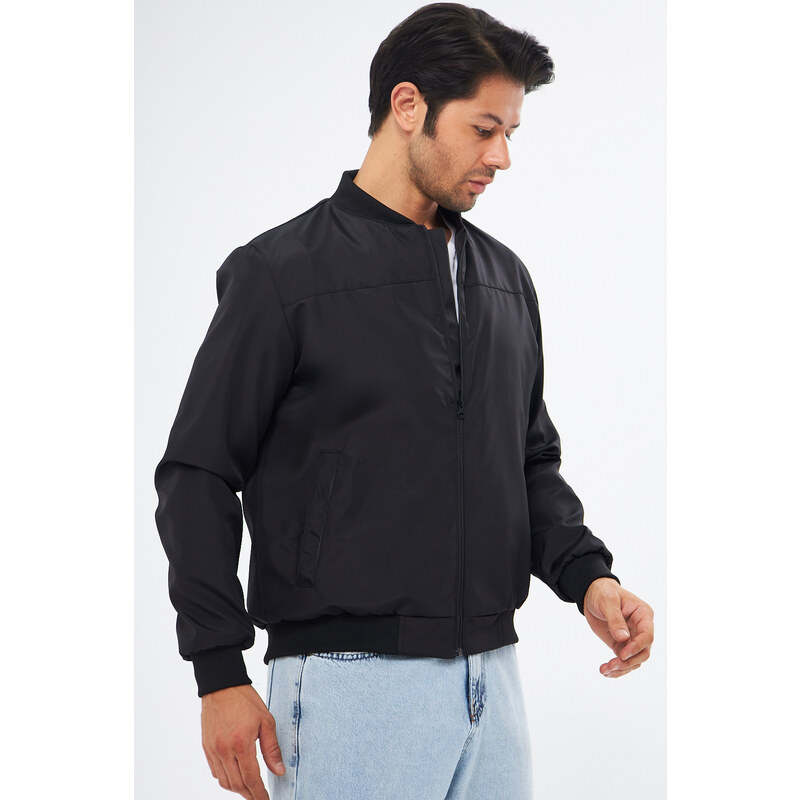 River Club Men's College Collar Black Waterproof Jacket