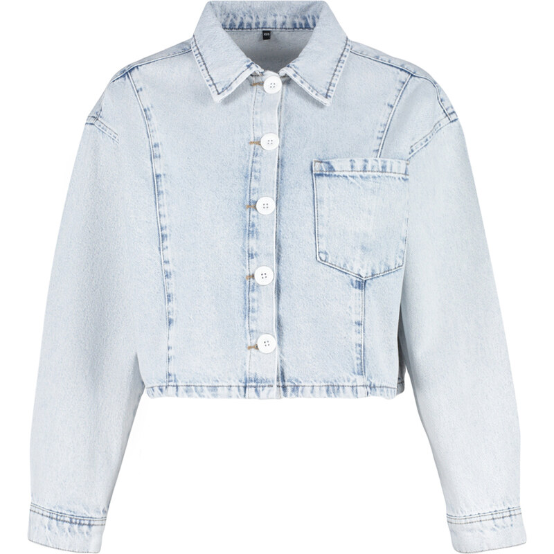 Trendyol Light Blue Stitching Detailed Oversize Denim Jacket