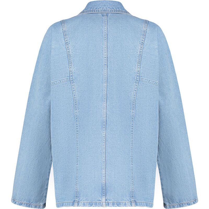 Trendyol Blue Oversize Blazer Denim Jacket