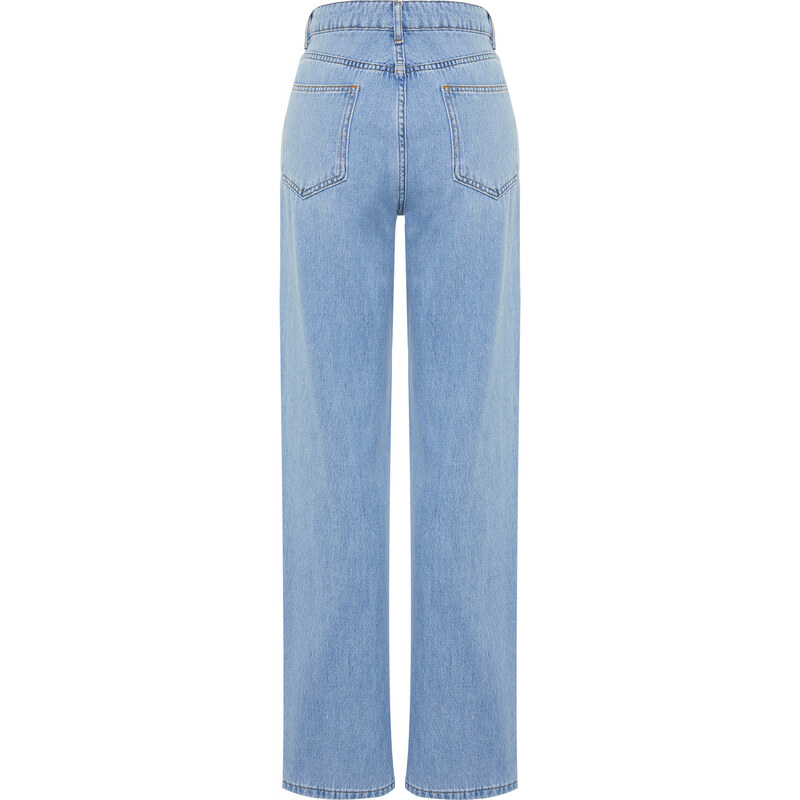 Trendyol Blue Low Waist Wide Leg Jeans