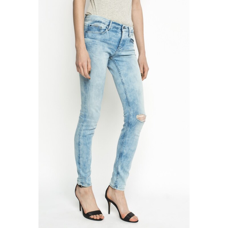 Calvin Klein Jeans - Džíny Mid rise skinny OBLST